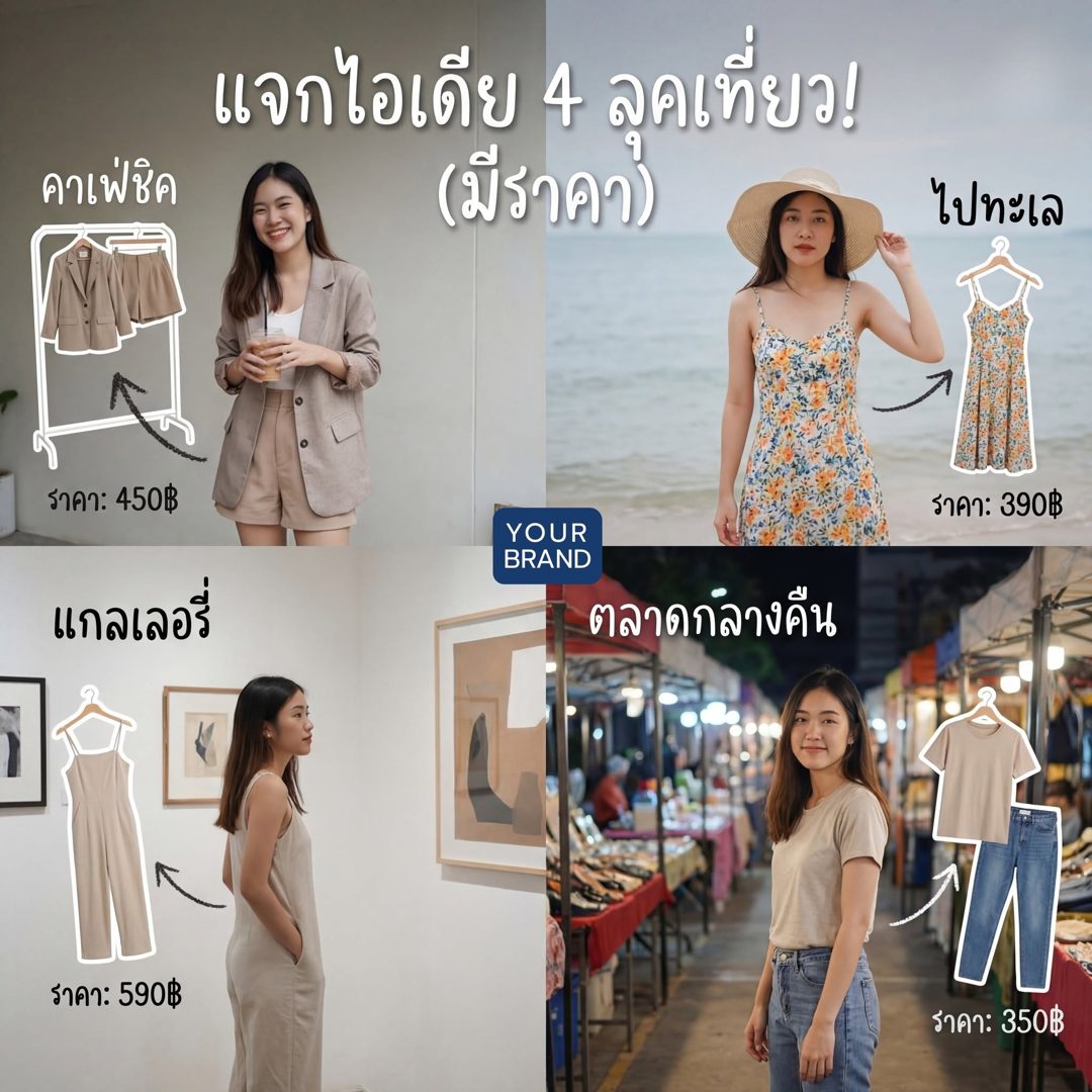 4 ลุคเที่ยว + ราคา