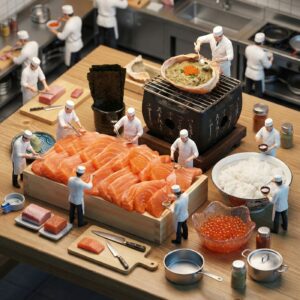 ตัวอย่างภาพอาหารสไตล์ miniature สร้างด้วย AI