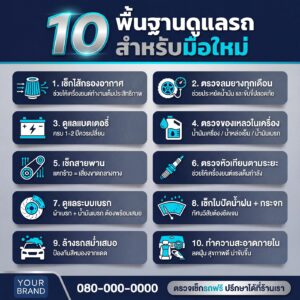 ตัวอย่างอินโฟกราฟิกให้ความรู้เรื่องรถ