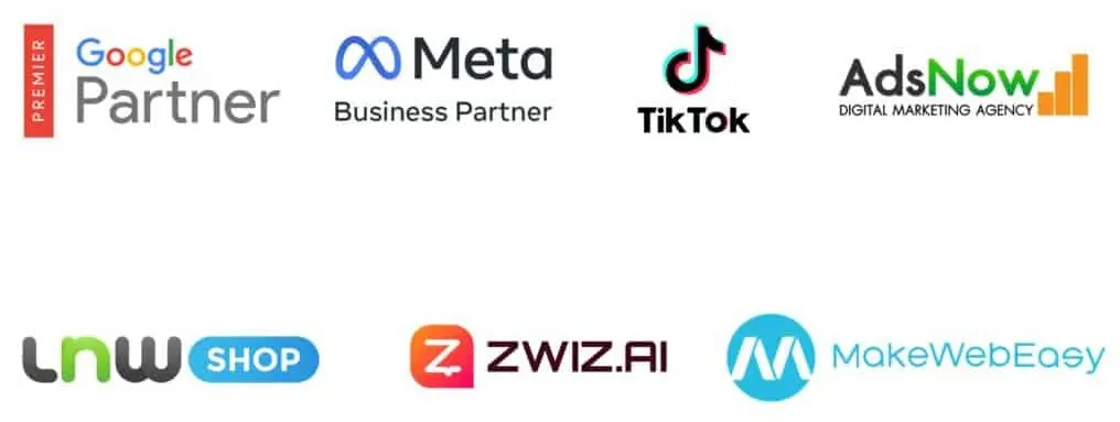 พันธมิตร: Google Premier Partner, Meta Business Partner, TikTok, AdsNow, LnwShop, ZWIZ.AI, MakeWebEasy
